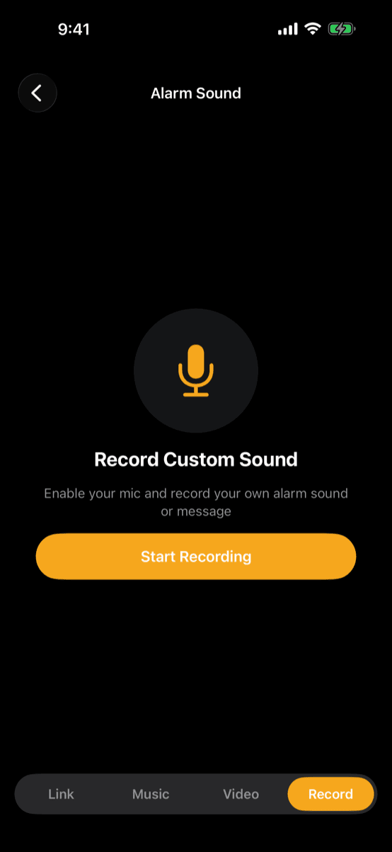 Picking a song or audio clip as the alarm sound